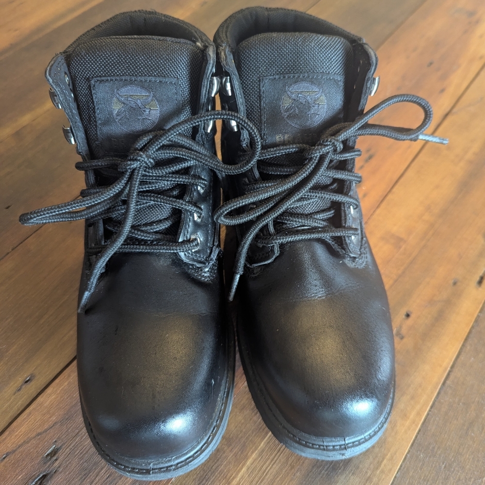 Brahma Steel Toe Boots Blackโ Men's 6.5W, Leather Upper